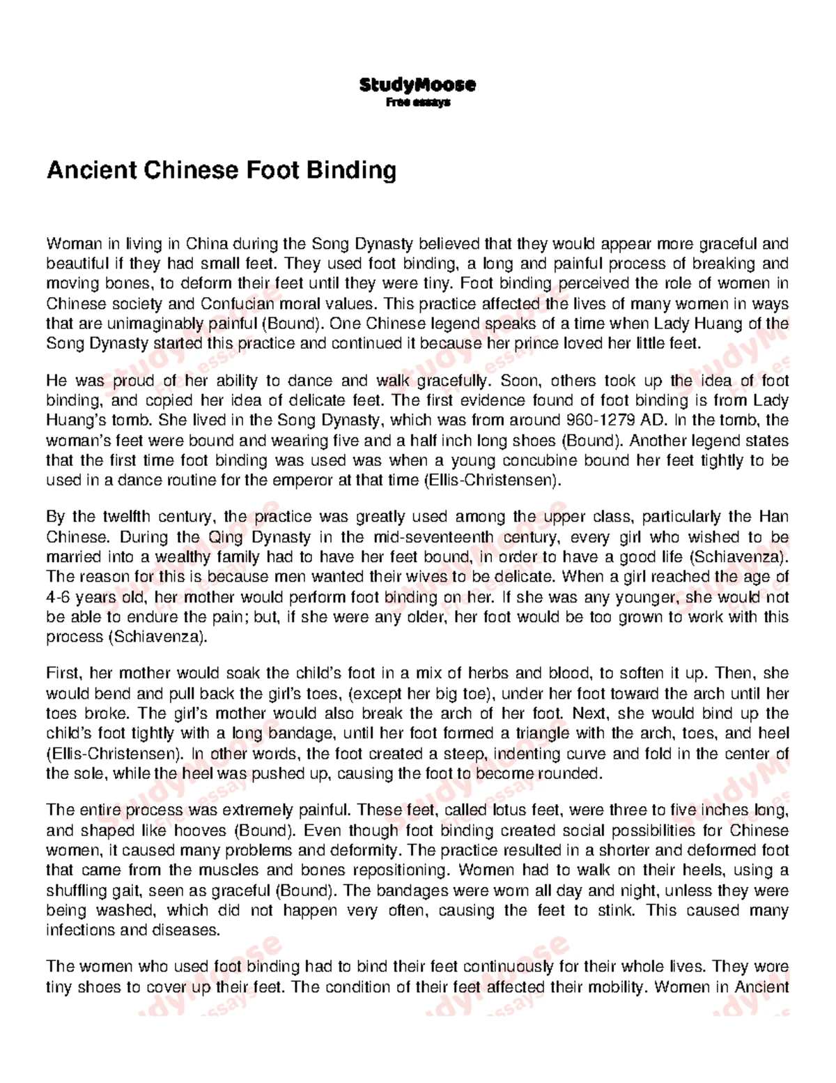 Anthropology 111 Essay -2: The Cultural Impact of Foot Binding on Women ...