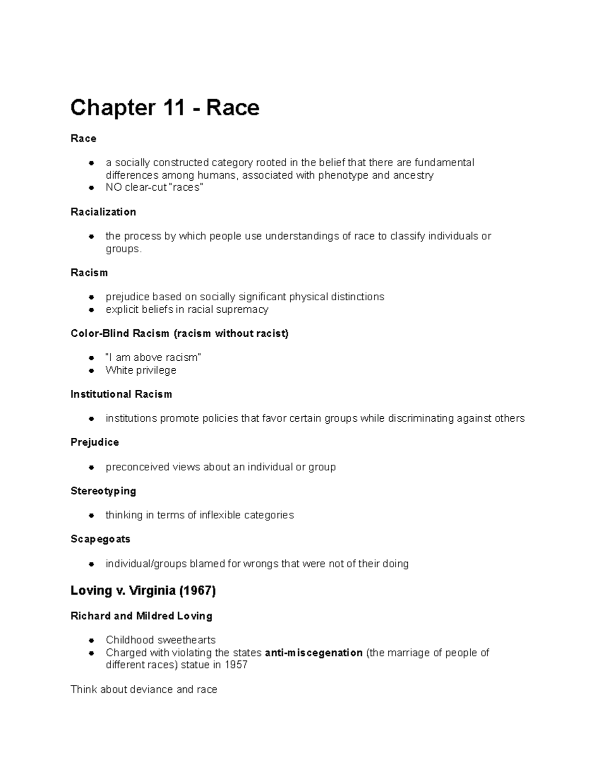 SOC 101 Ch 11 - Chapter 11 Notes for Instructor: Dr. Masako Endo ...