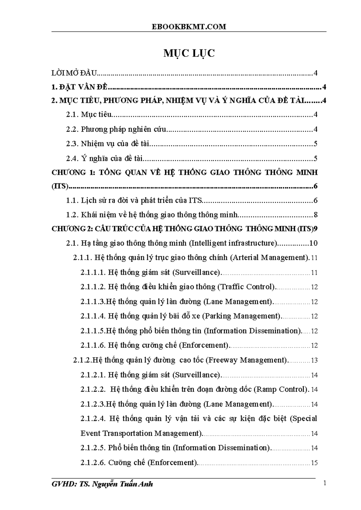 Hệ thống giao thông thông minh (ITS) và ứng dụng tại Việt Nam - Document Preview