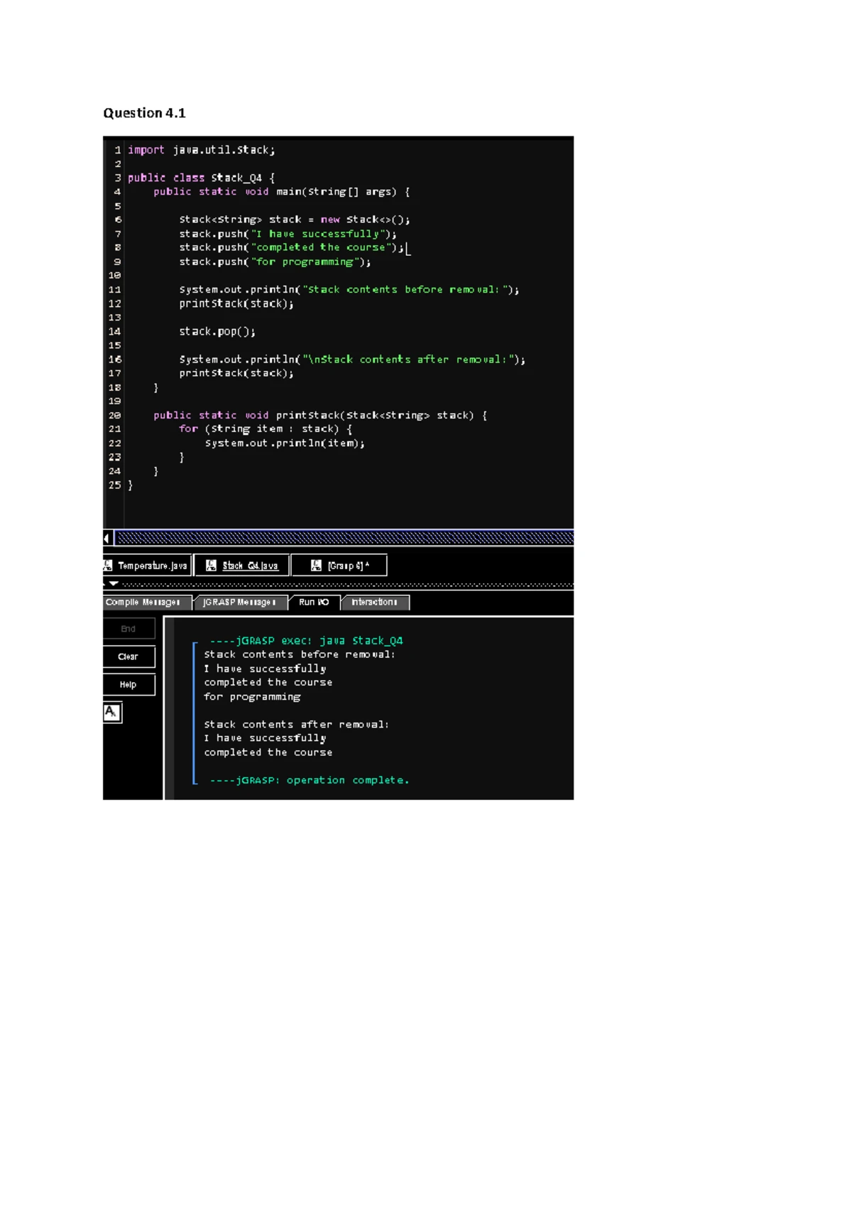 Queue Q4: Java Implementation and Execution Details - Studocu