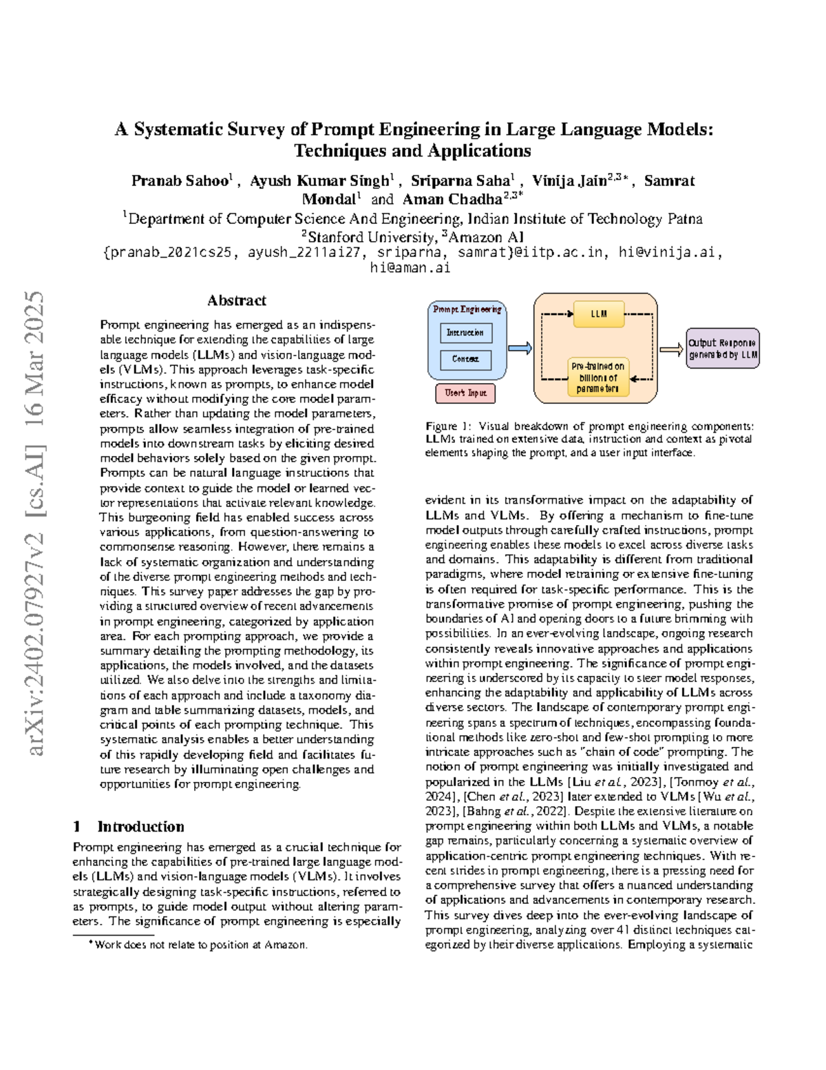 A Systematic Survey of Prompt Engineering Techniques in LLMs (CSE 2402 ...