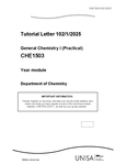 CHE1501 - Unisa - General Chemistry IA - Studocu