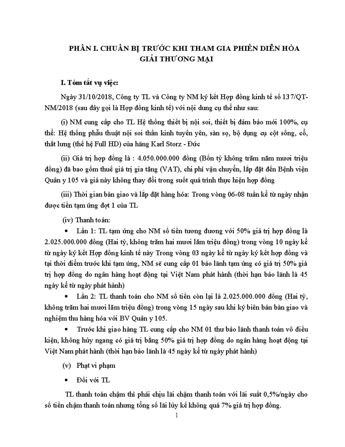 BÀI THU HOẠCH HOÀ GIẢI THƯƠNG MẠI - LS.TV 18 - Document Preview