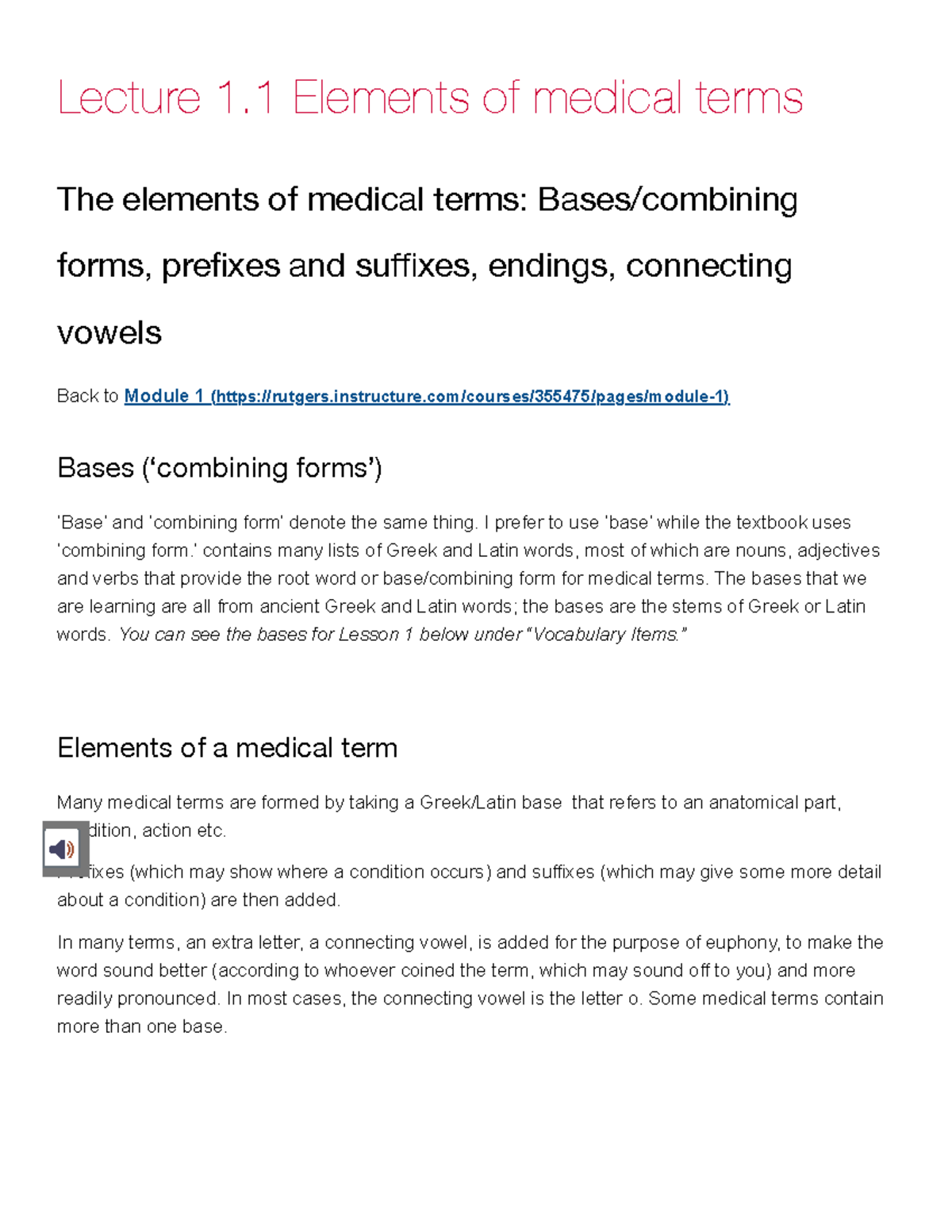 MT-Module 1: Lecture Notes on Medical Terms and Greek Alphabet - Studocu