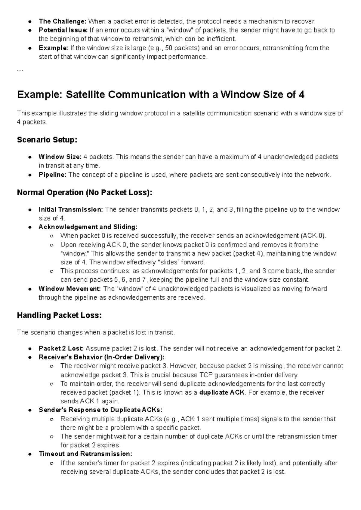 W5 - Sliding Window Protocol in Satellite Communication - Studocu