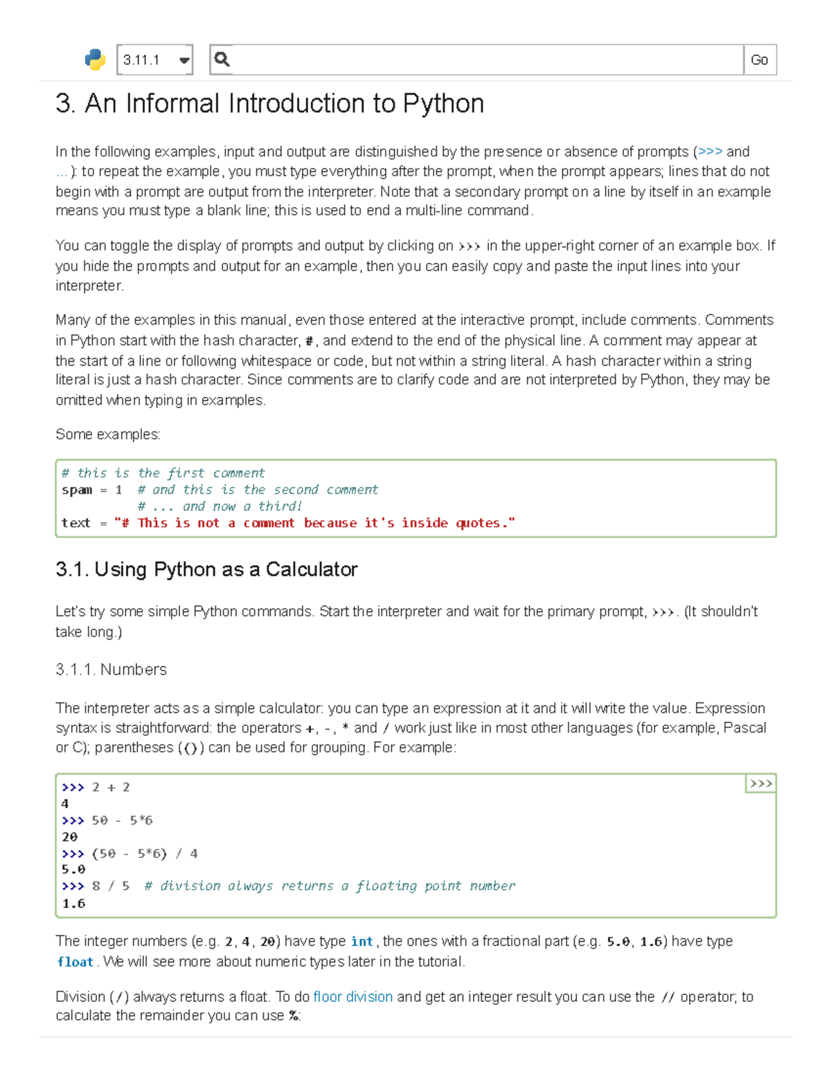 Lecture 3: Informal Intro to Python Programming Concepts - Studocu