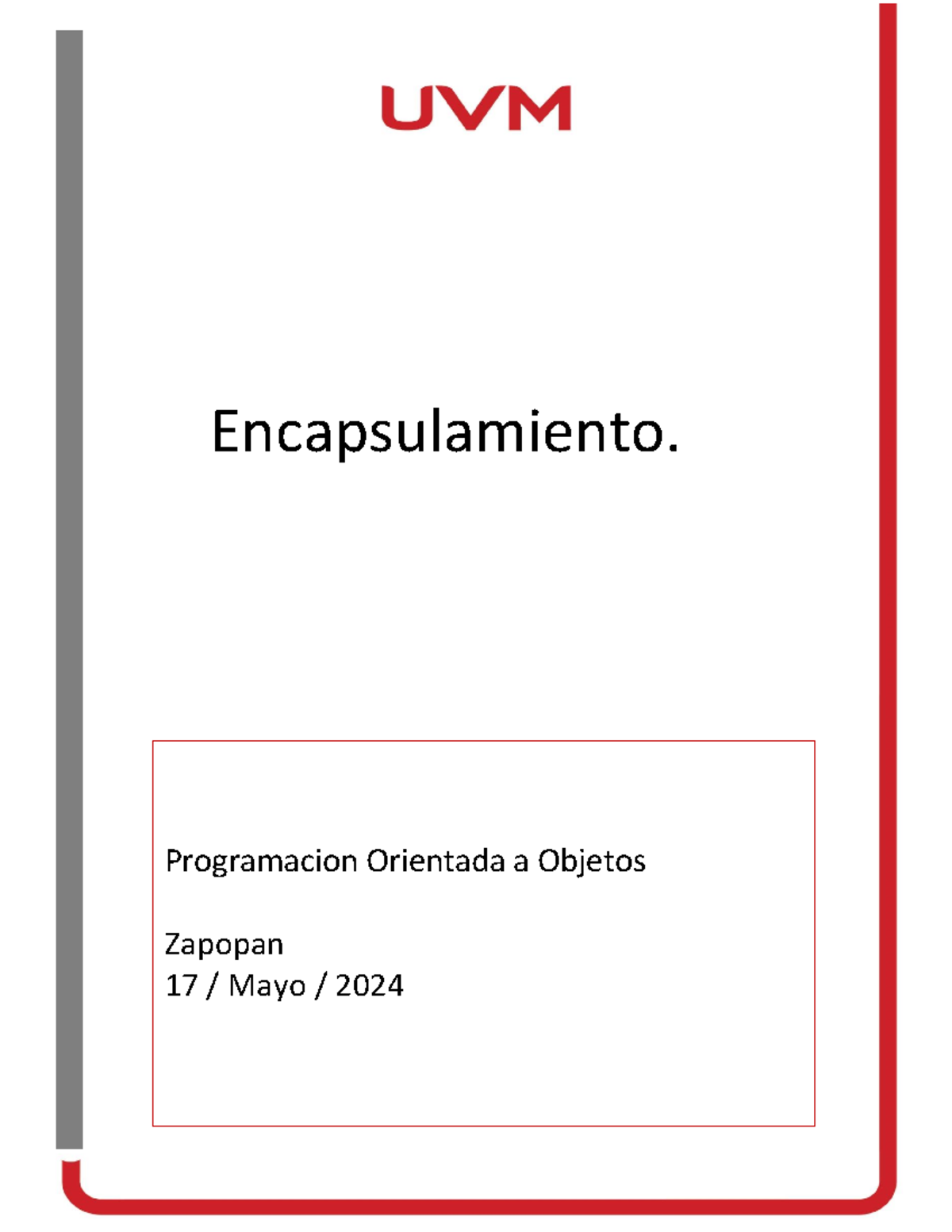 POO 13: Encapsulamiento en Programación Orientada a Objetos - Document Preview