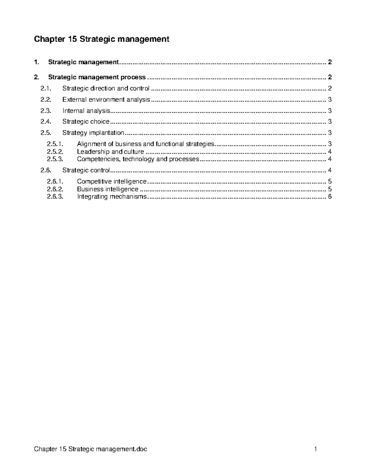 MNB1601 - Chapter 15 Strategic Management Study Notes - Studocu