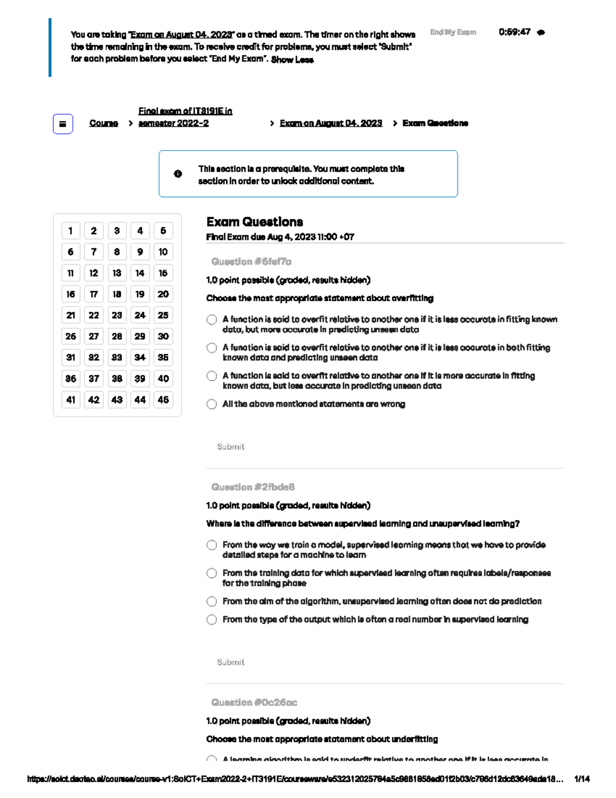 Final Exam IT3191E: Timed Exam Questions for August 04, 2023 - Studocu