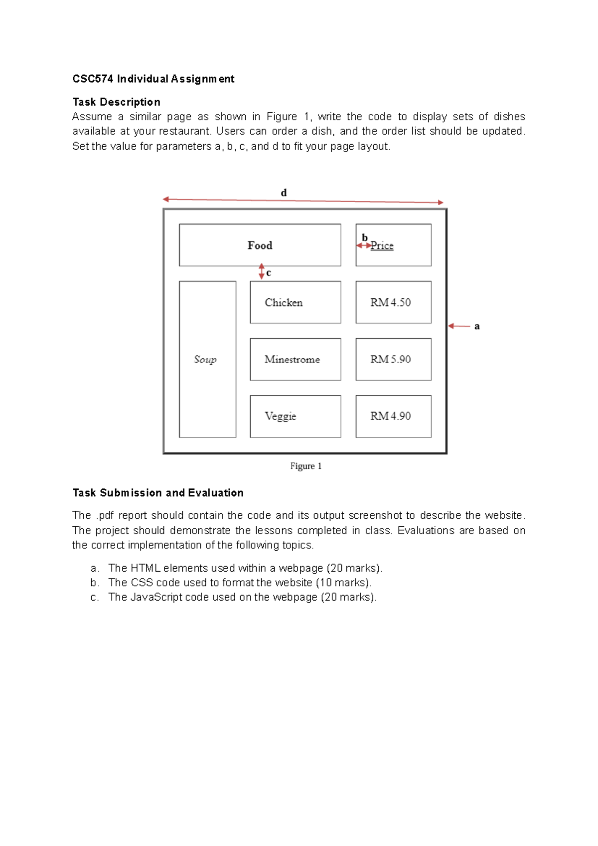 CSC574 Individual Project: Restaurant Dish Ordering System Code - Studocu