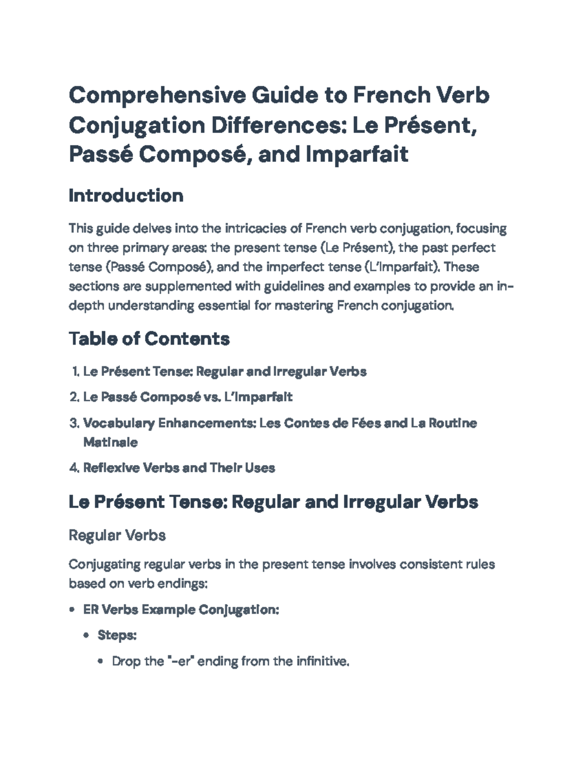 Comprehensive Guide to French Verb Conjugation (Fr 101): Tenses ...