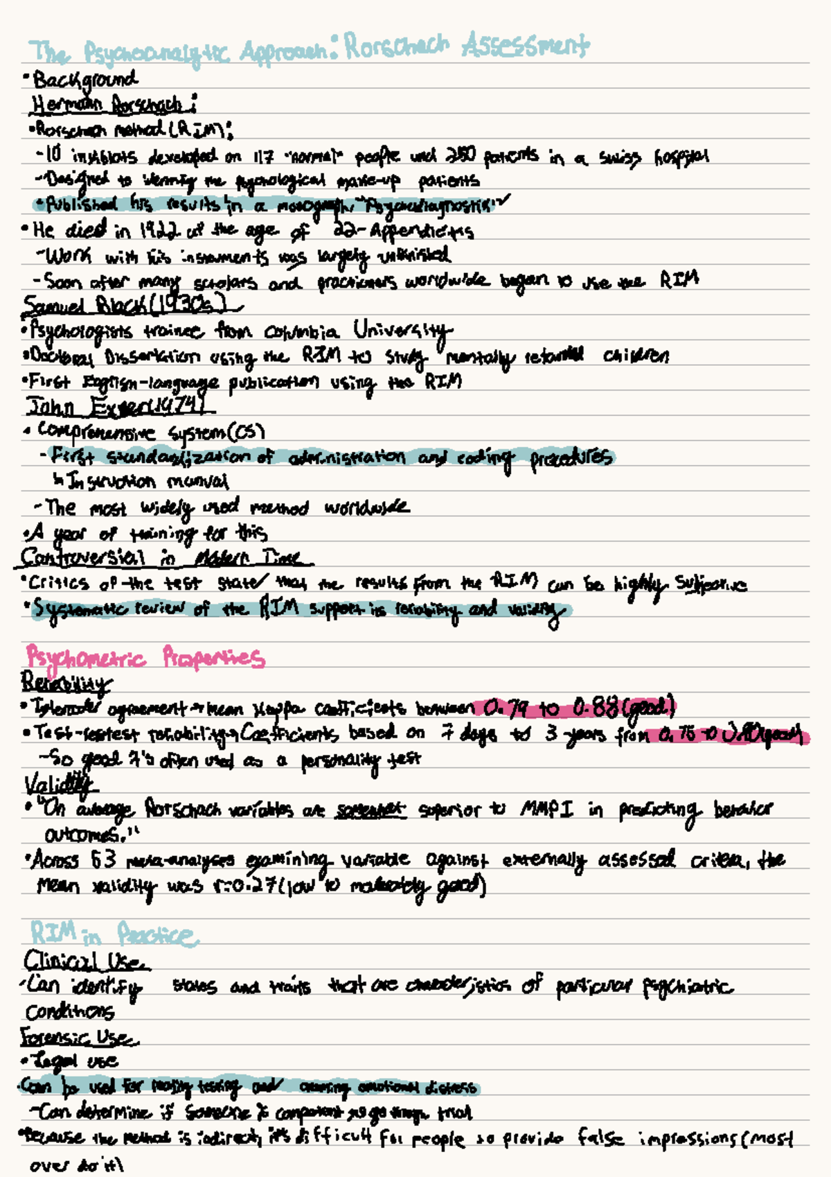 Final Exam Review Notes for Course ABC123 - The Psychocunalytic ...