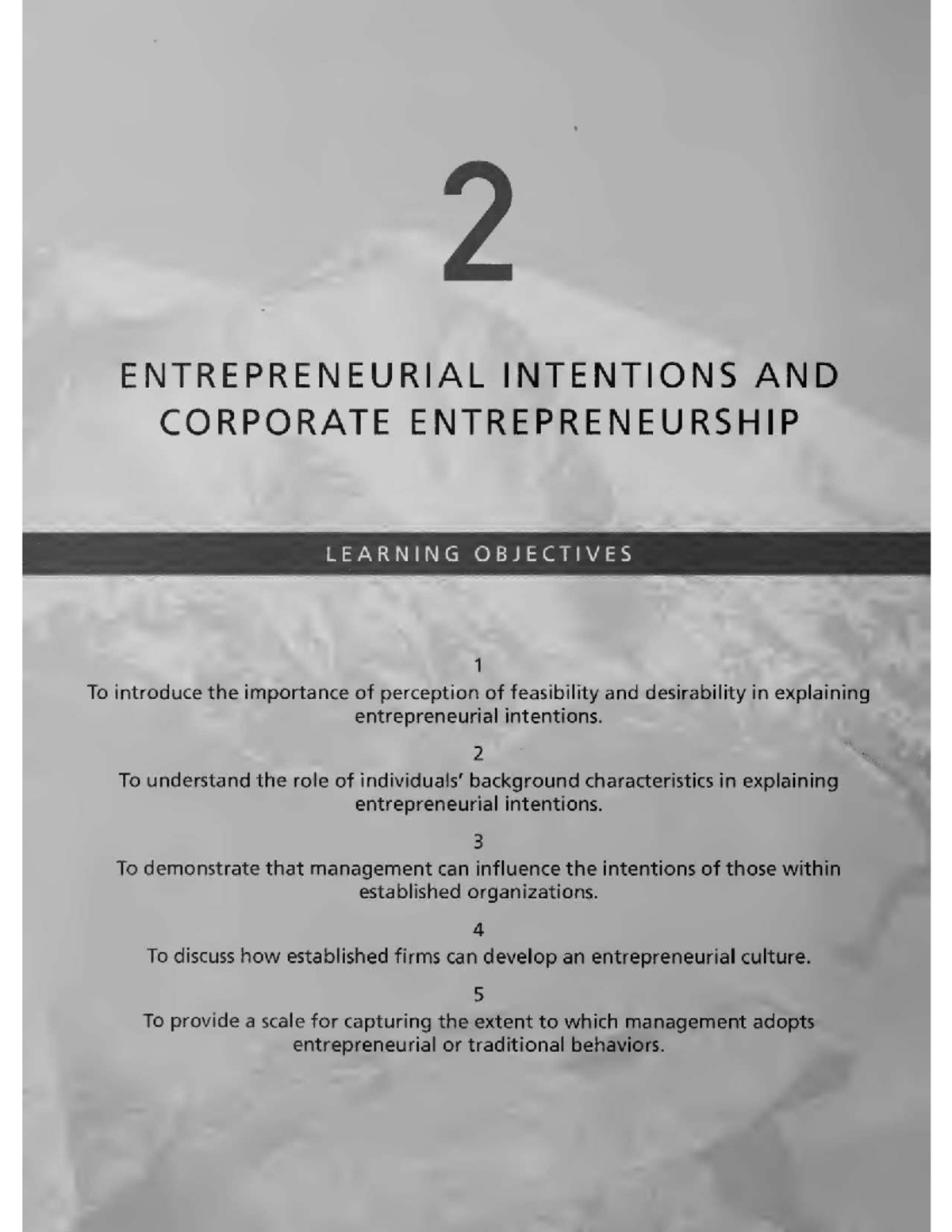 ENTREPRENEURIAL INTENTIONS & CORPORATE ENTREPRENEURSHIP - CHAPTER 2 ...