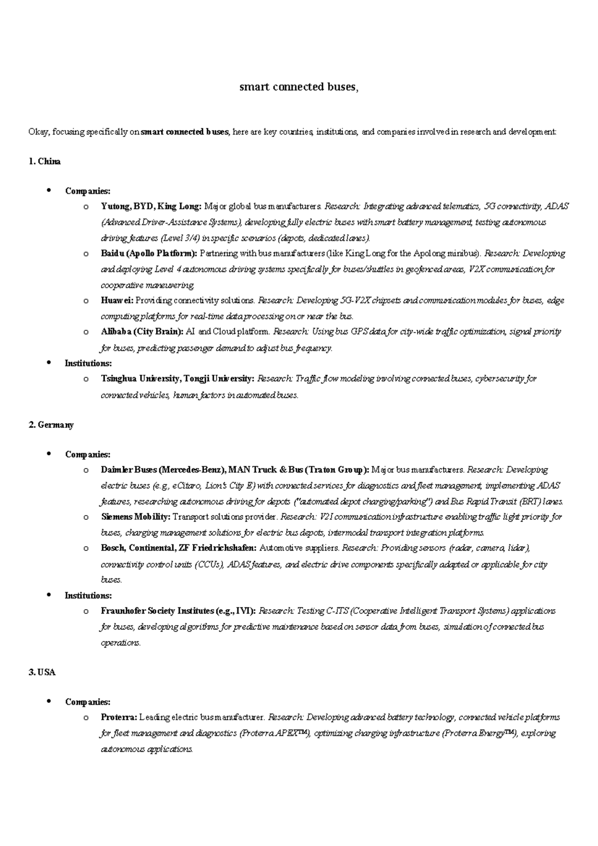 Smart Connected Buses: Global R&D Insights and Innovations - Studocu