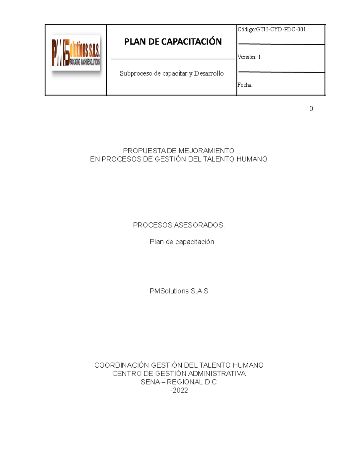 S8.PLAN DE Capacitación.docx - PLAN DE CAPACITACIÓN Subproceso de ...