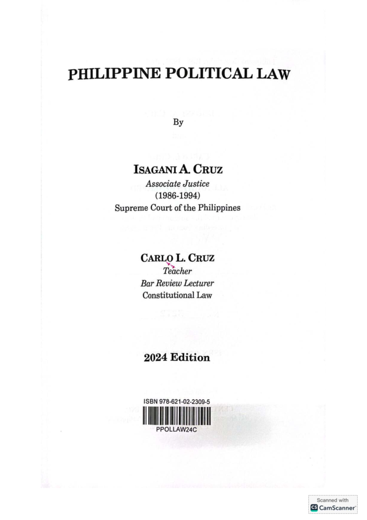 Philippine Political Law: Insights and Updates (2024 Edition) - Document Preview