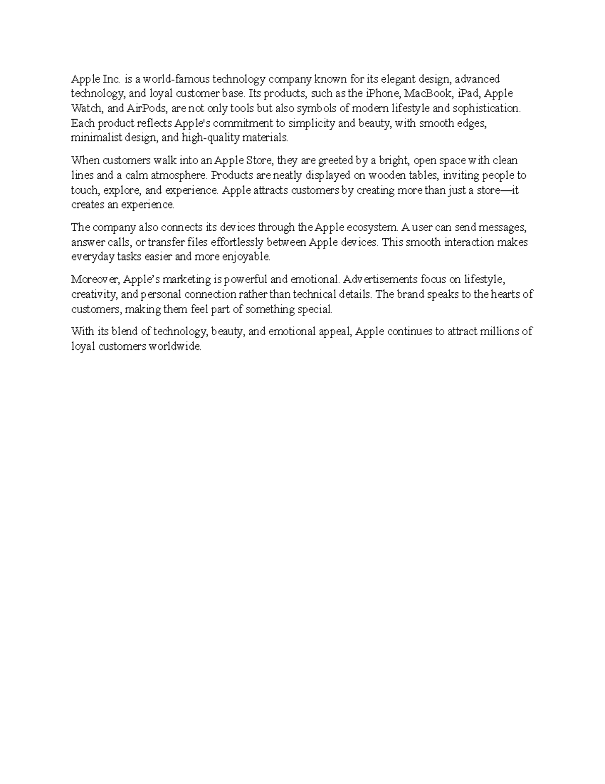 Descriptive Essay on Apple Inc.: Technology, Design, and Lifestyle ...