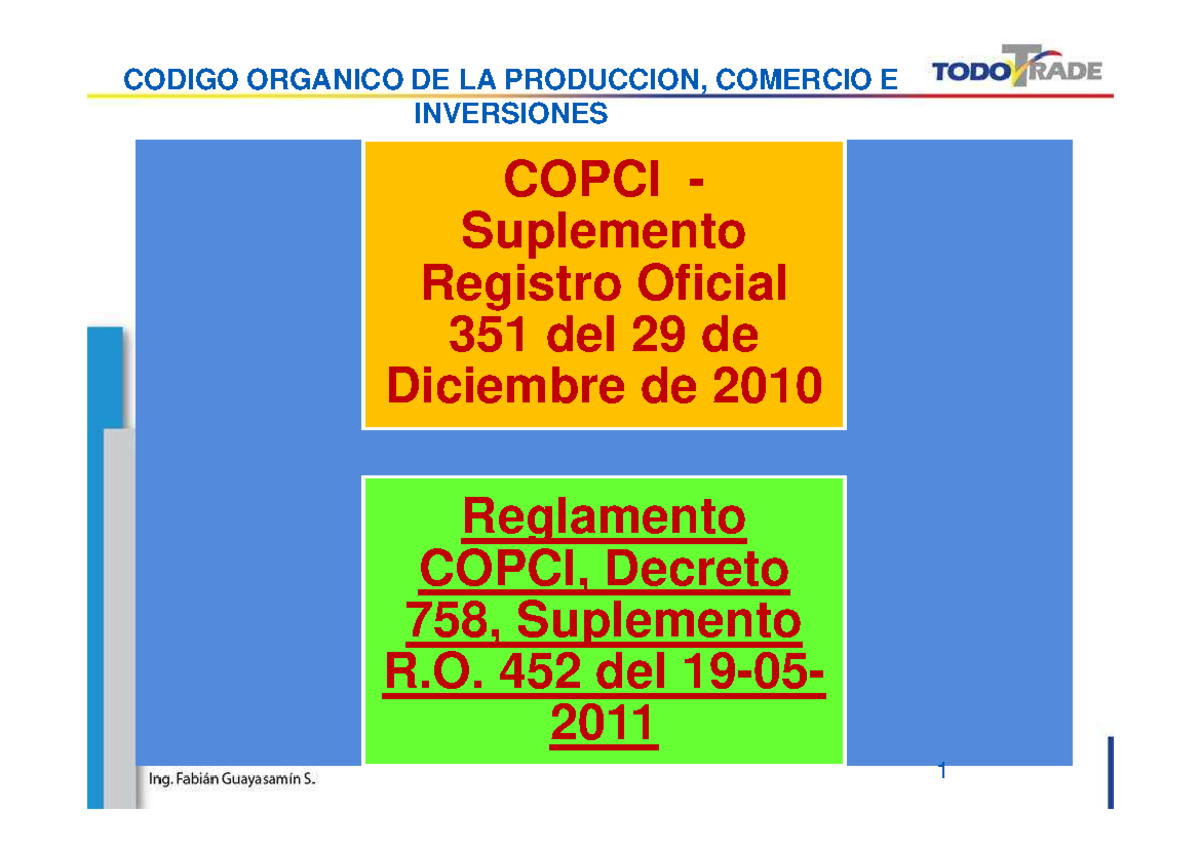 Libro V COPCI: Normas Fundamentales sobre Producción y Comercio - Studocu