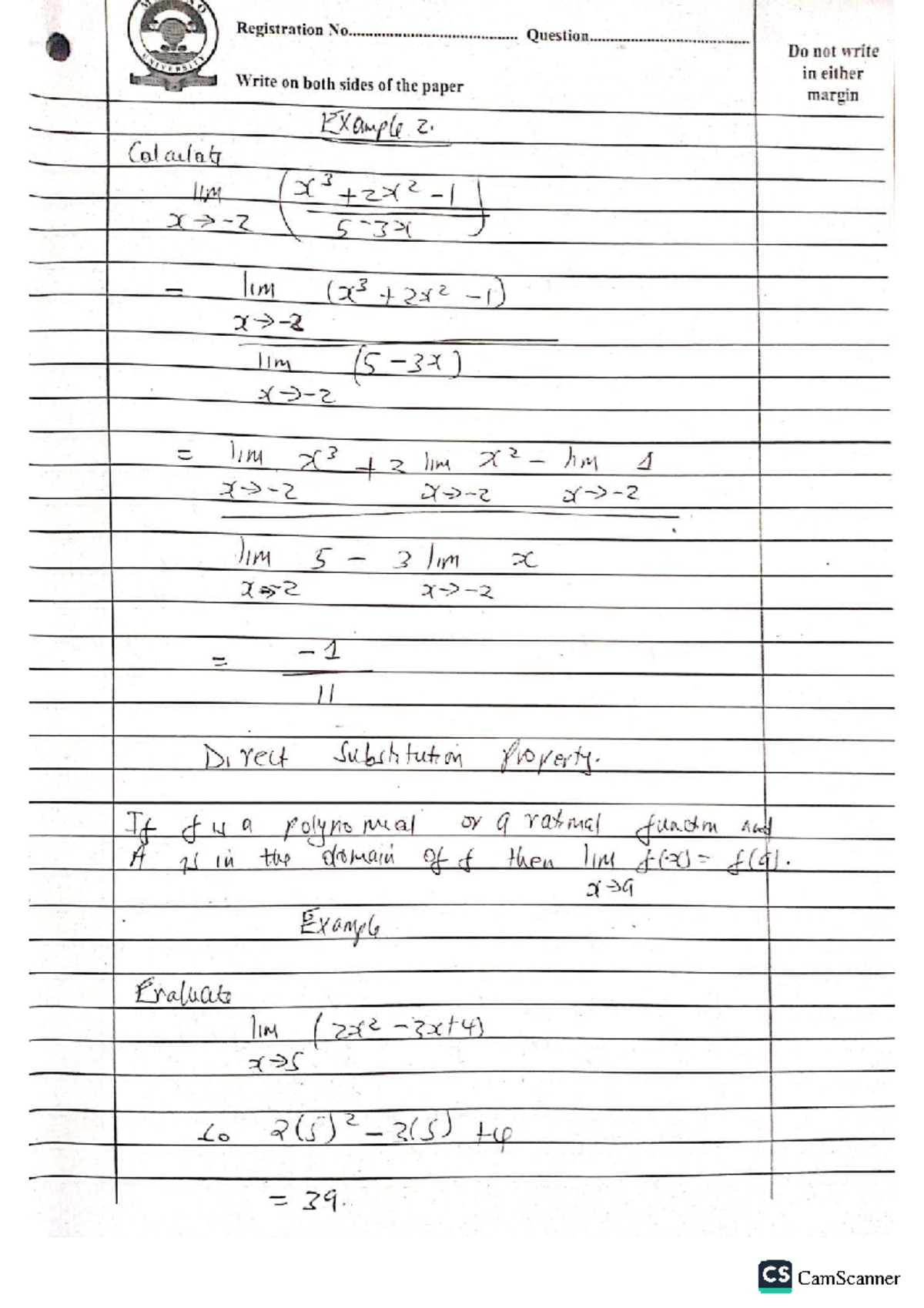 MMA 102 Calculus: Understanding Limits and Continuity Concepts - Studocu