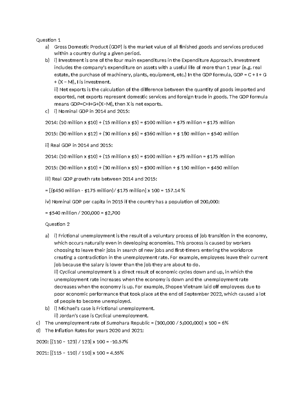 Poe - ECON 101: GDP, Unemployment & Demand Analysis Notes - Studocu