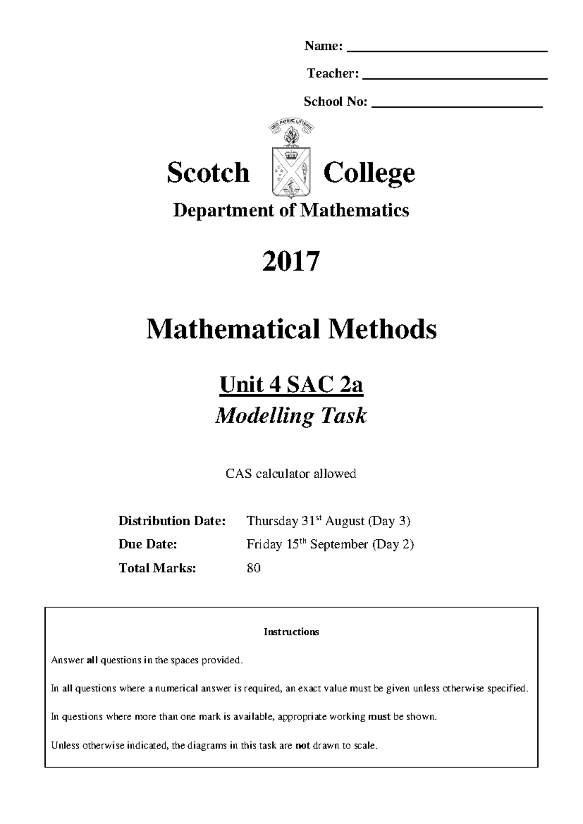 2017 MM Unit 4 SAC 2a - Comprehensive Practice Exam Guide - Studocu