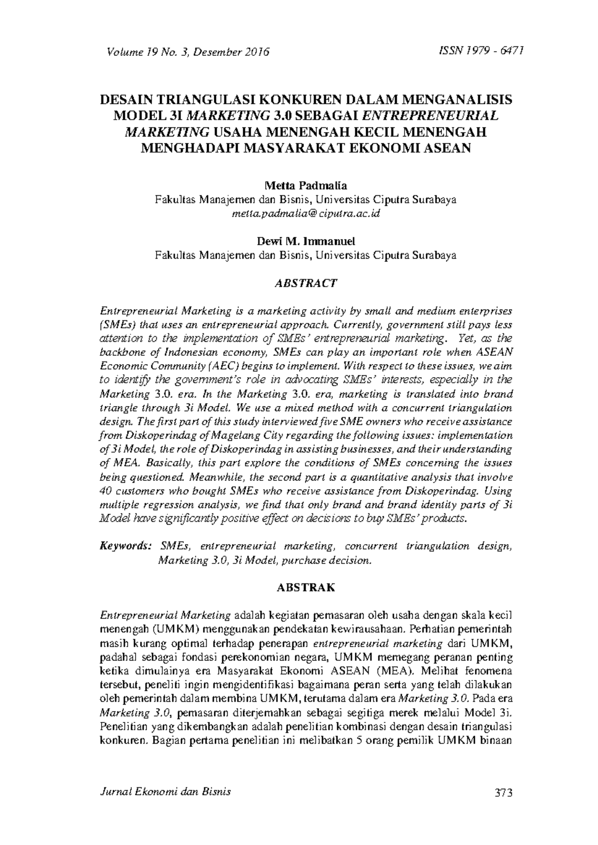 Desain Penelitian dan Hasil Analisis Model 3i dalam UMKM Binaan ...