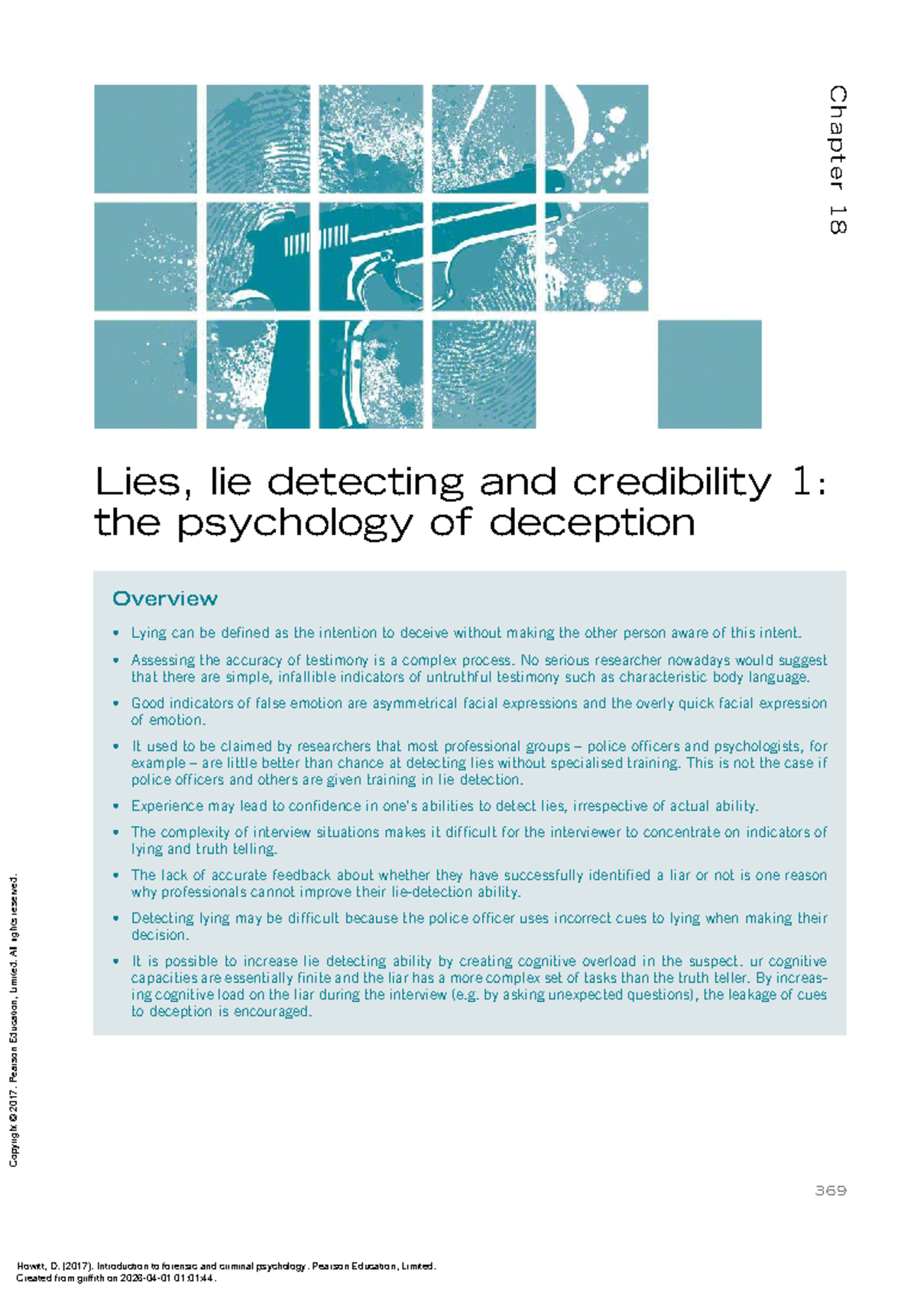Chapter 18: The Psychology of Deception and Lie Detection in Forensic ...