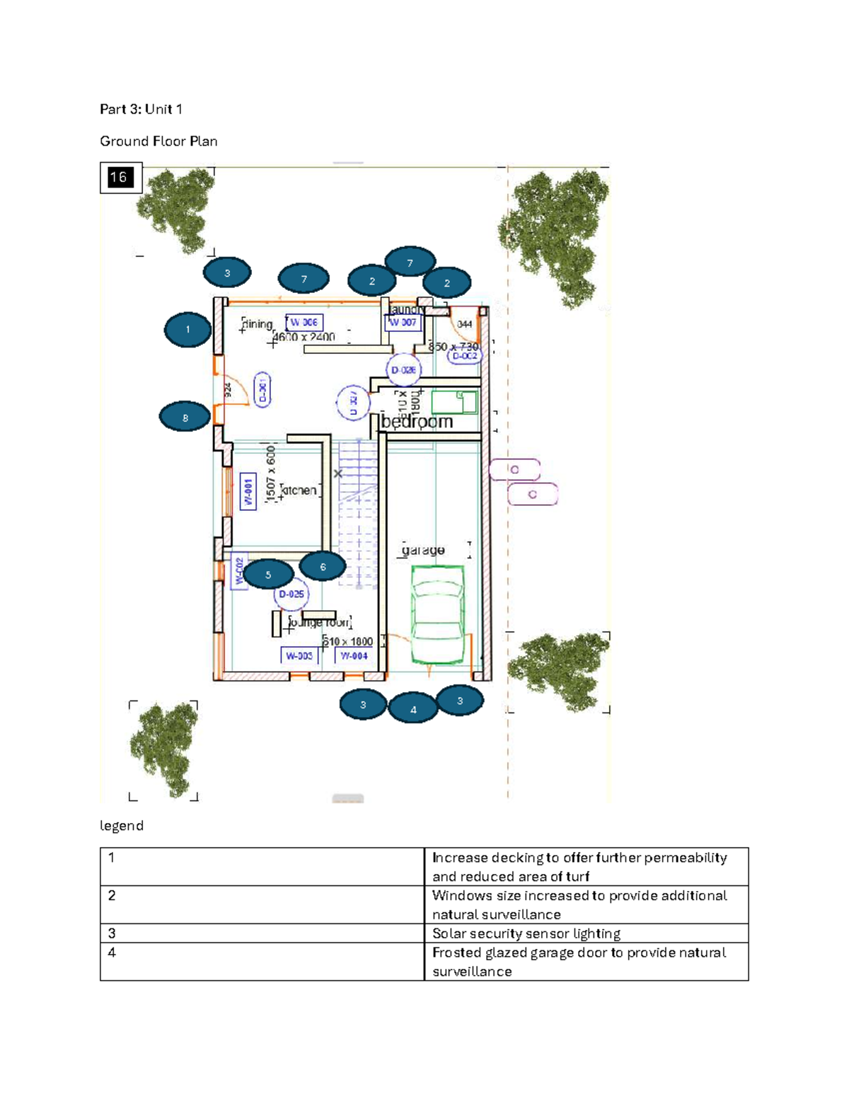 Part 3: Unit 1 ground floor plan modifications and improvements - Studocu