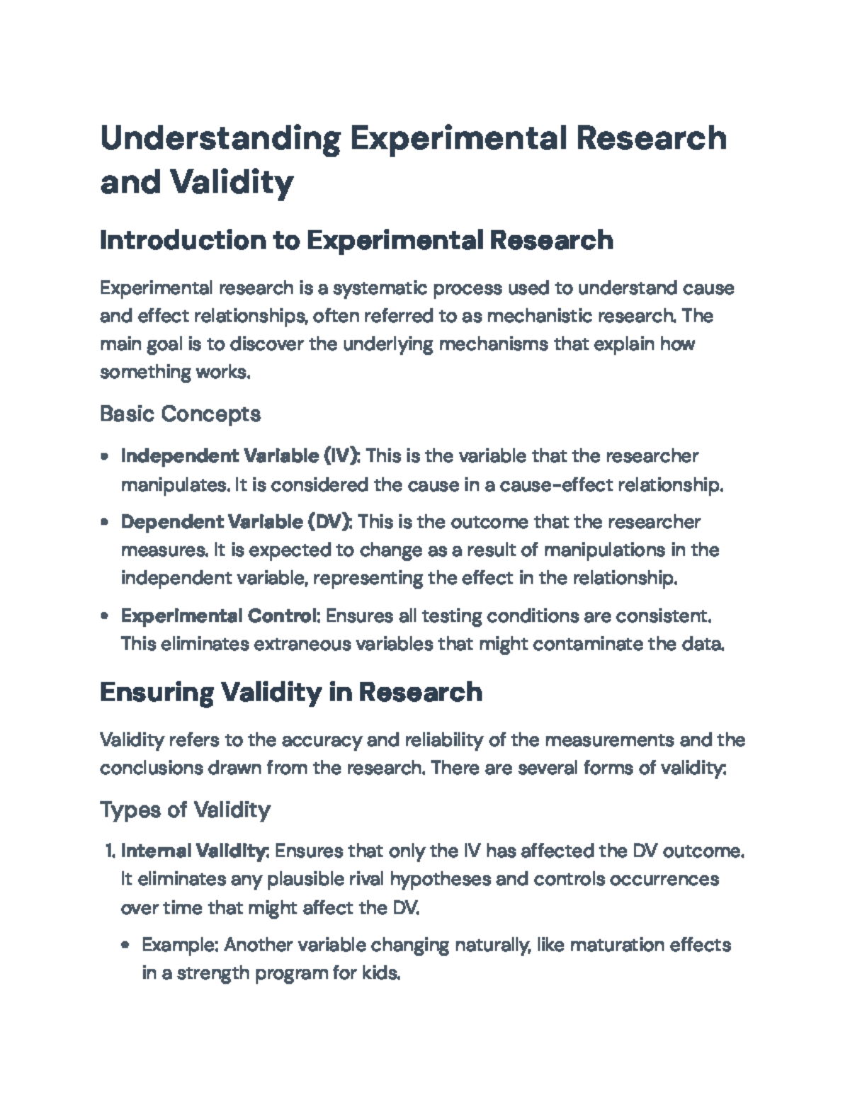 Understanding Experimental Research & Validity: Key Concepts ...