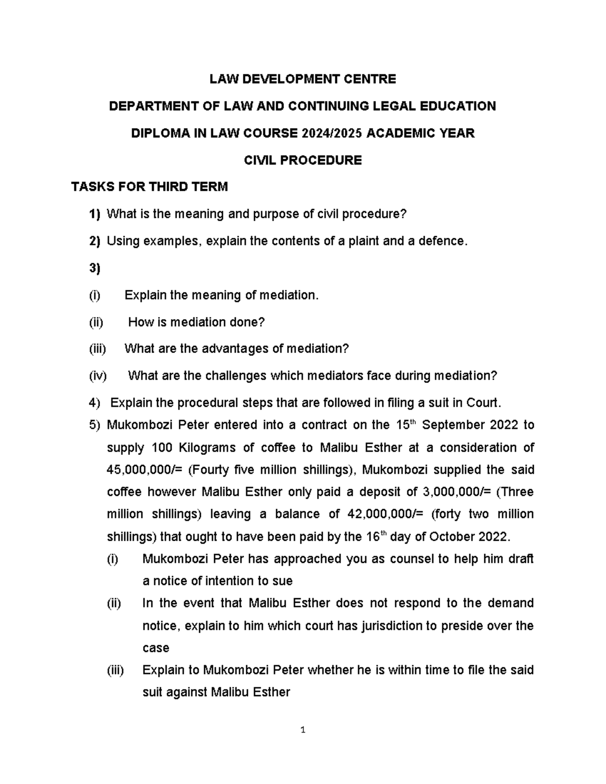 2024-2025 Civil Procedure - LAW DEVELOPMENT CENTRE DEPARTMENT OF LAW ...