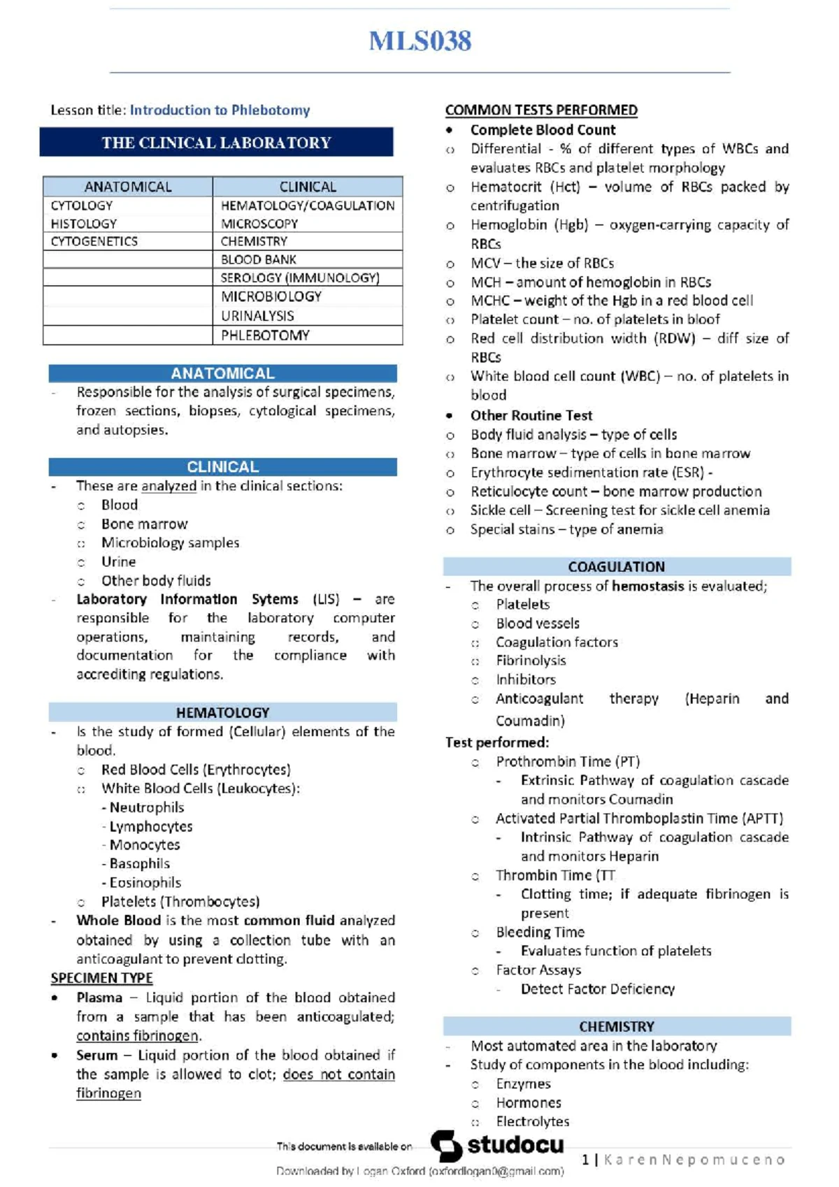 Medical Terminology: NAACLS Entry Level Competencies - Chapter 4 Notes ...