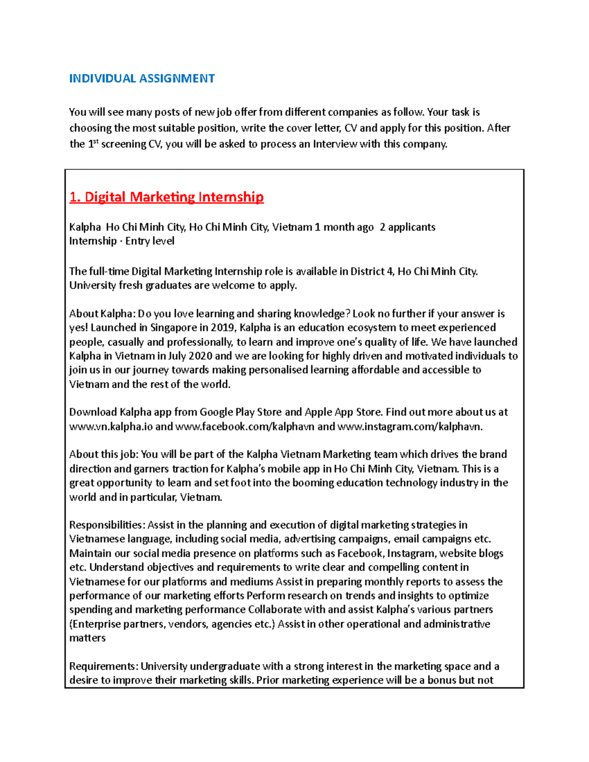 BCOM - Individual Assignment - INDIVIDUAL ASSIGNMENT You will see many ...