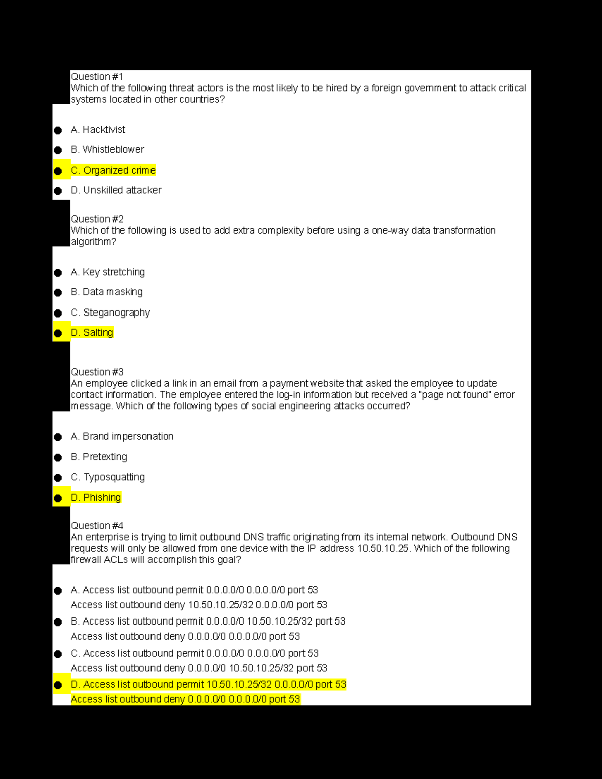 SY0-701 Sec+ Practice Questions and Answers for Exam Preparation - Studocu