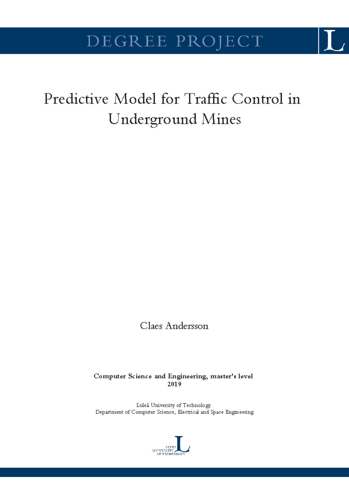 Predictive Traffic Control Model in Underground Mines (DC101) - Studocu