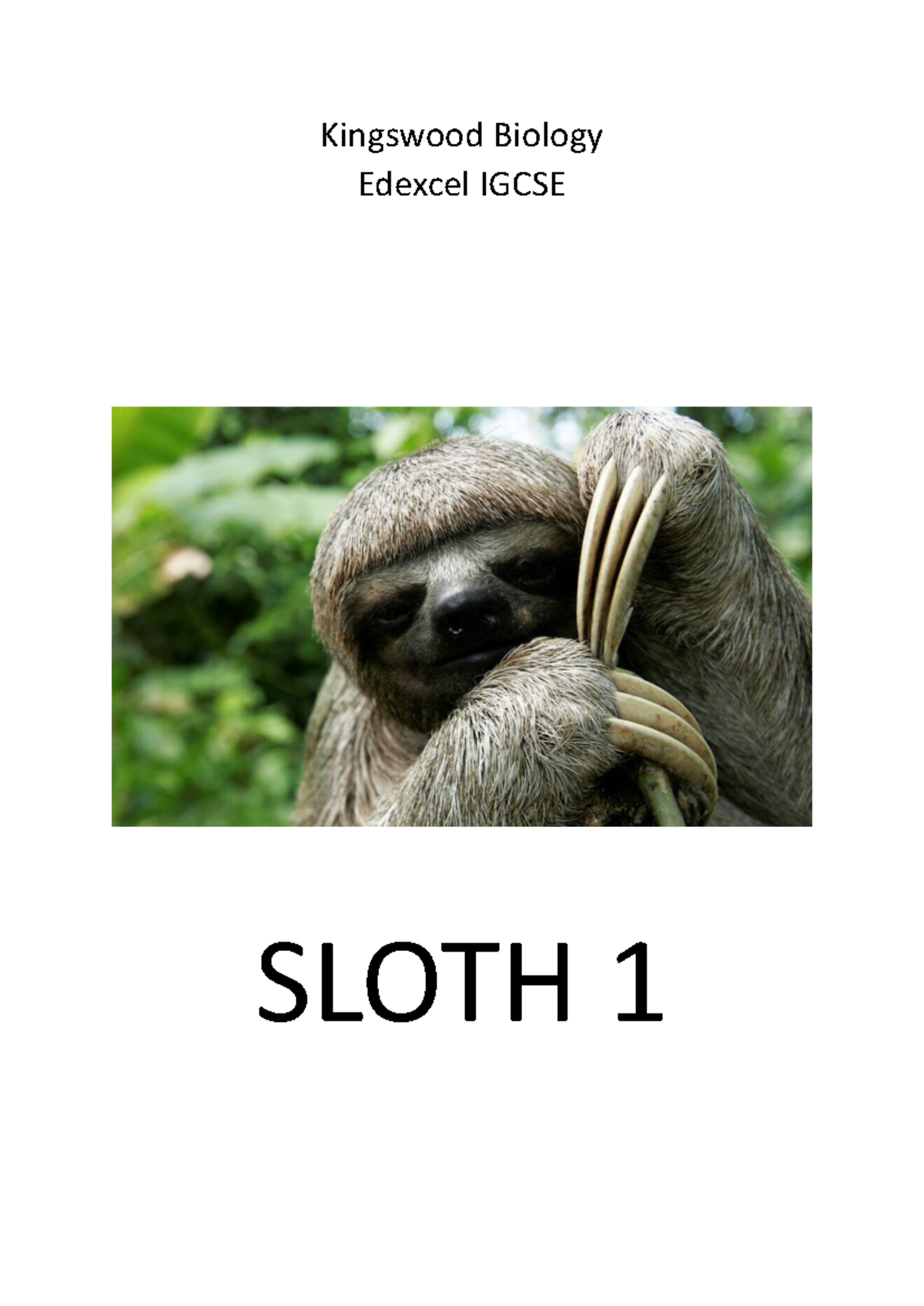 Edexcel IGCSE Biology SLOTH 1 Exam Questions & Answers - Studocu