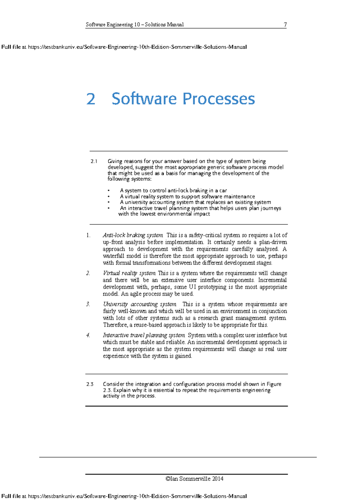 Software Engineering 10 Solutions Manual - Software Engineering 10 3 ...
