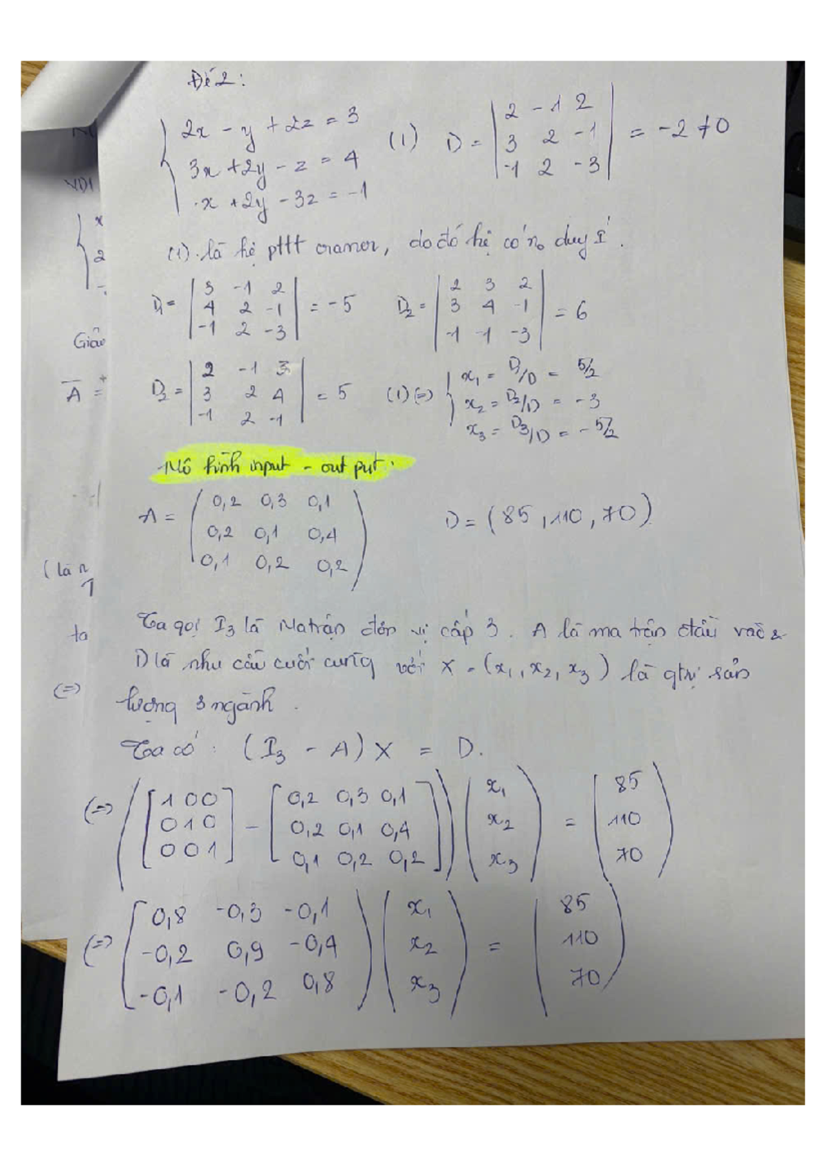 Mô hình Input-Output - Thầy Tấn - Tài liệu Học Phần 2-12 - Studocu