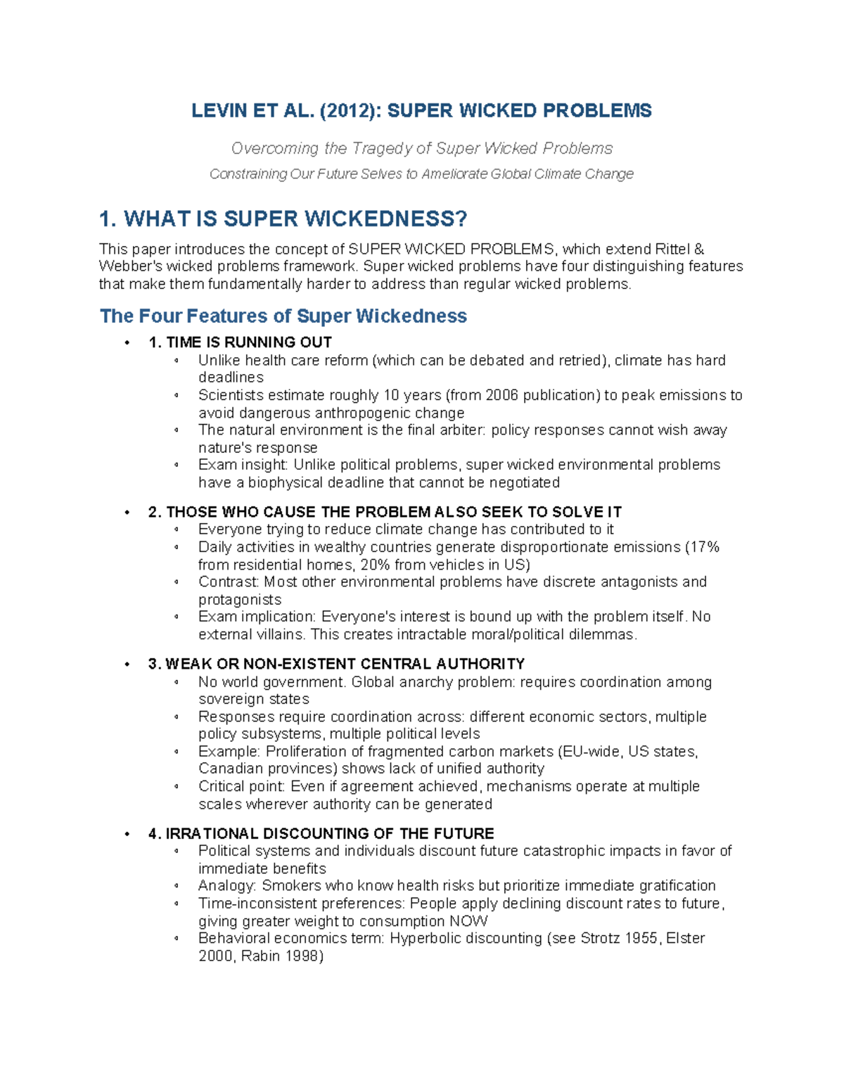 Levin et al. (2012): Summary of Super Wicked Problems and Solutions ...