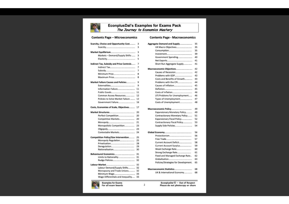 Examples for Exams: Micro & Macro Economics (EconPlusDal) - Studocu