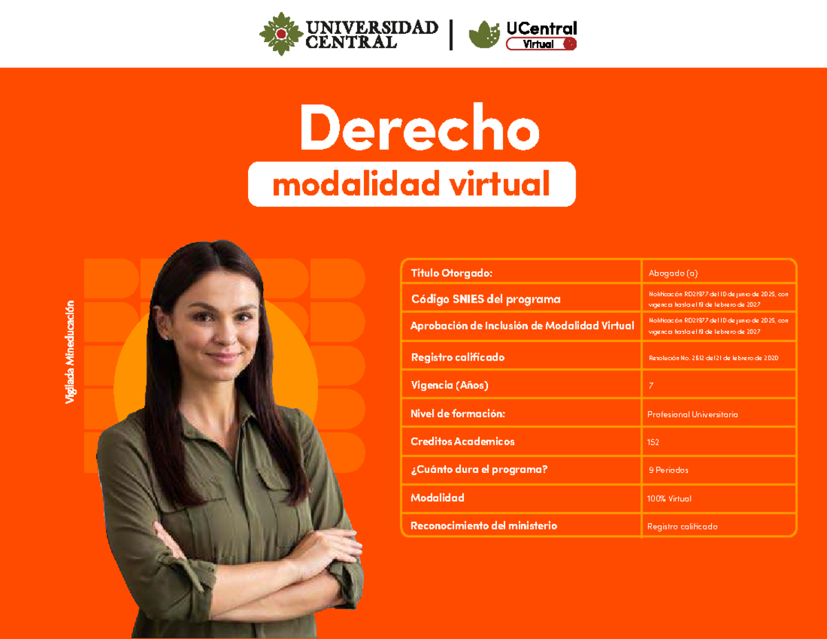 Brochure P - Derecho Modalidad Virtual SNIES 2025-2027 - Studocu