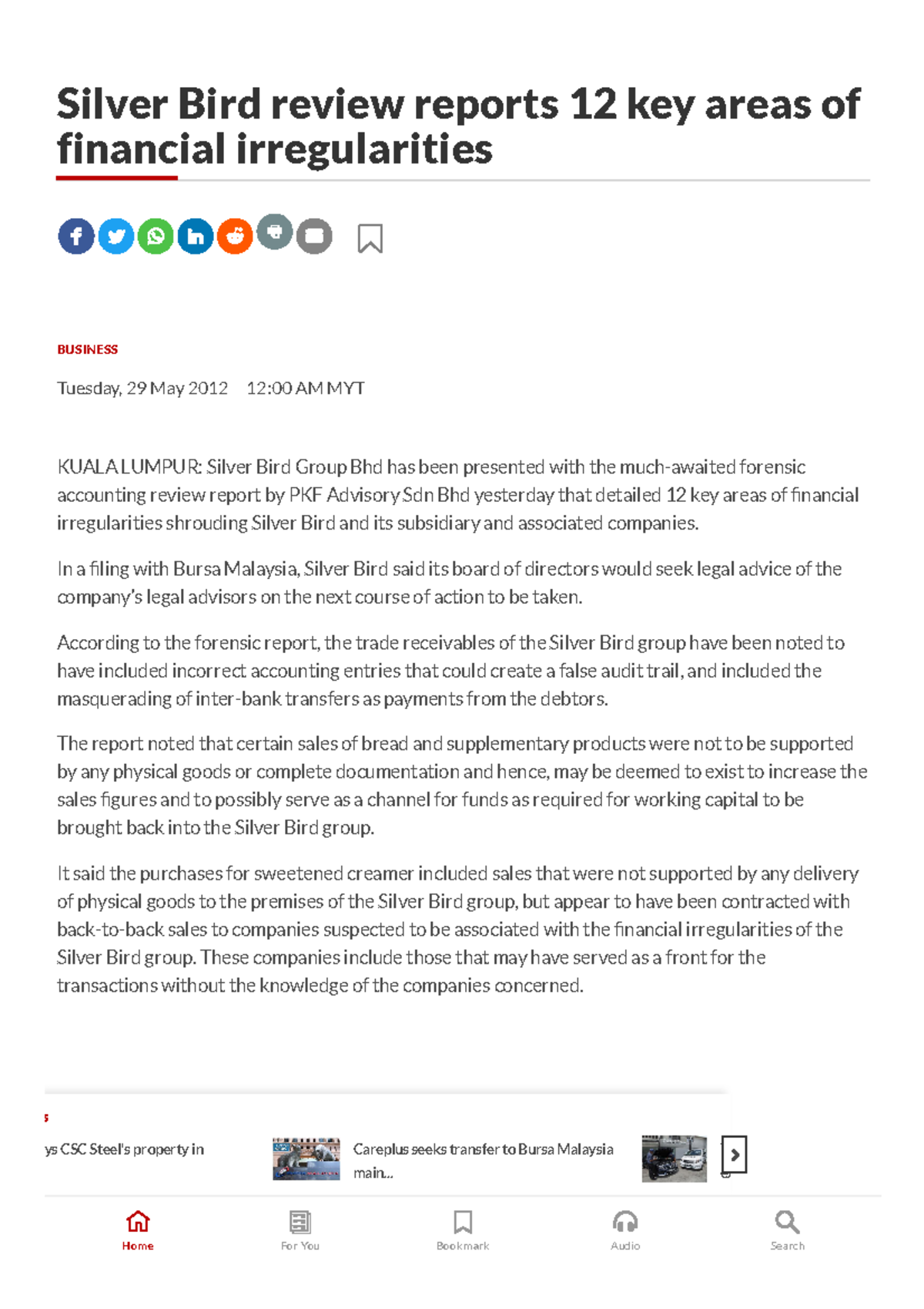 Silver Bird Financial Irregularities Report Review and Key Findings ...