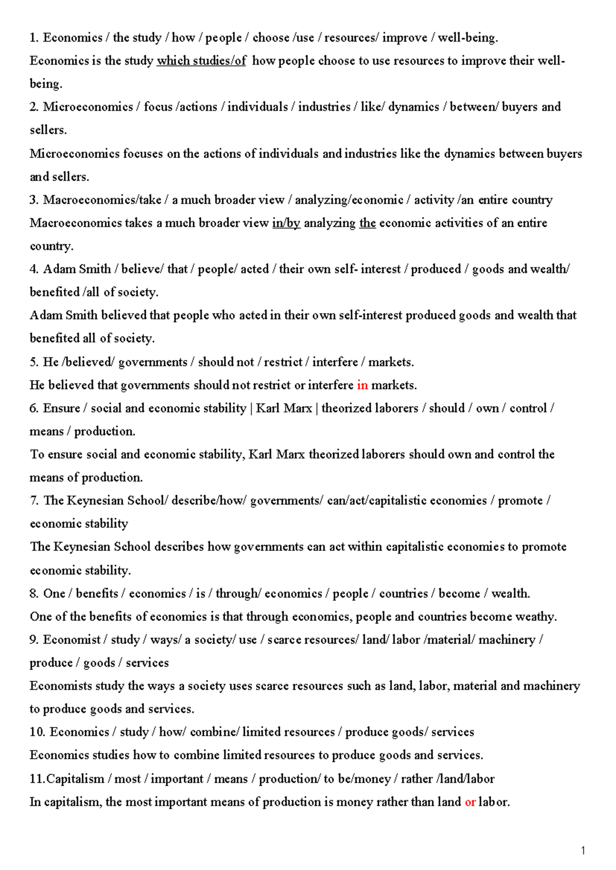 Economics Study Notes: Key Concepts and Theories (ECO 101) - Studocu
