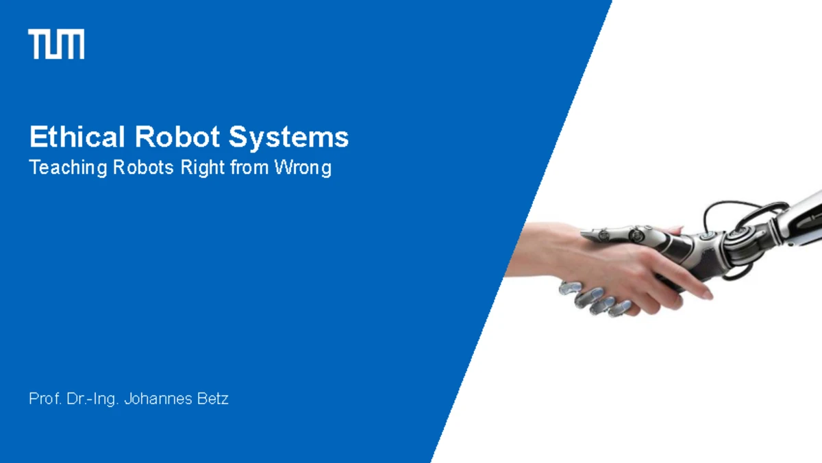 Ethics and Embodied AI: Lecture Notes for Ethical Robot Systems ...