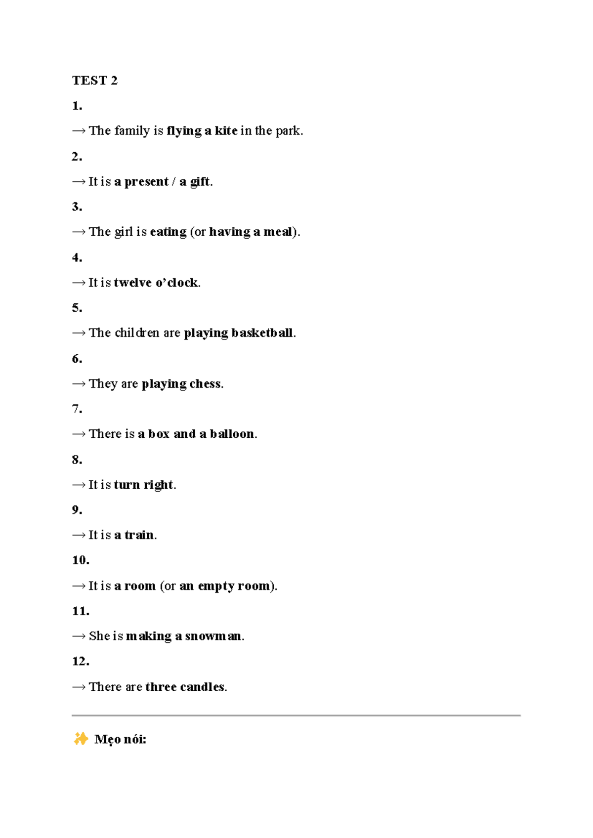 TEST 2 - Simple Sentences and Questions Practice - Studocu