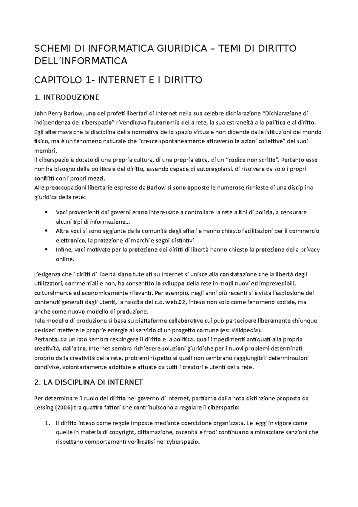 TEMI DI Diritto DELL’ Informatica - SCHEMI DI INFORMATICA GIURIDICA ...