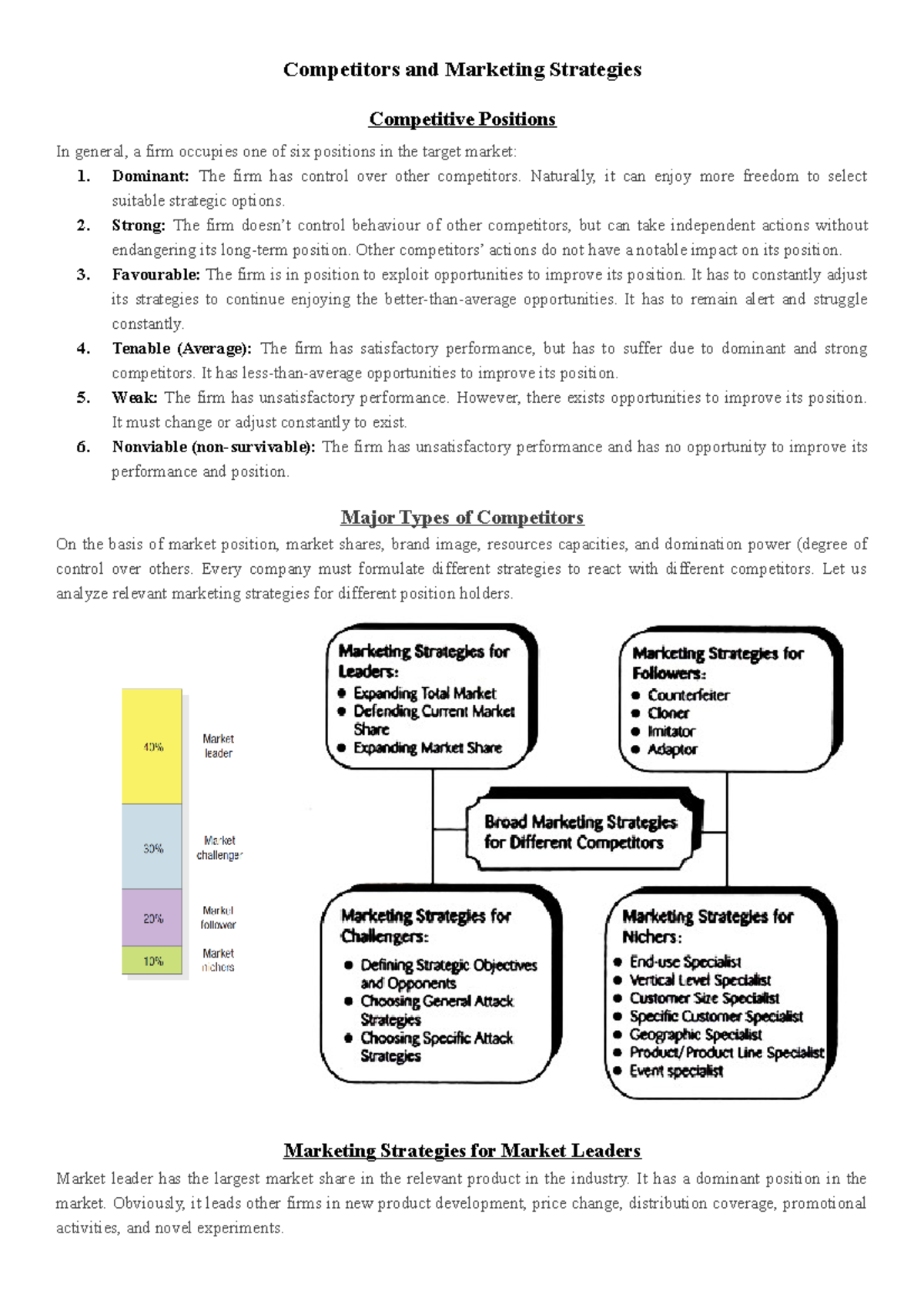 Competitors and Marketing Strategies - Competitors and Marketing ...
