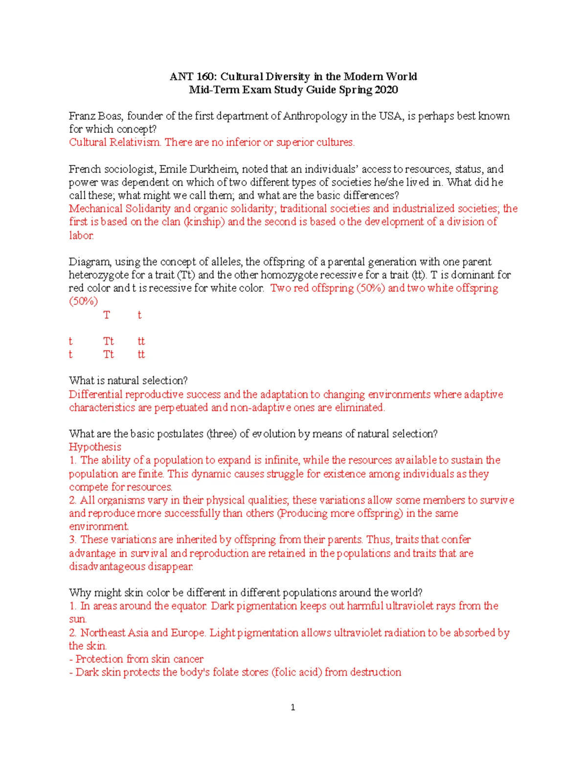 ANT 160 unit 2 - Lecture notes 2 - !1 ANT 160 Exam 2 Social ...