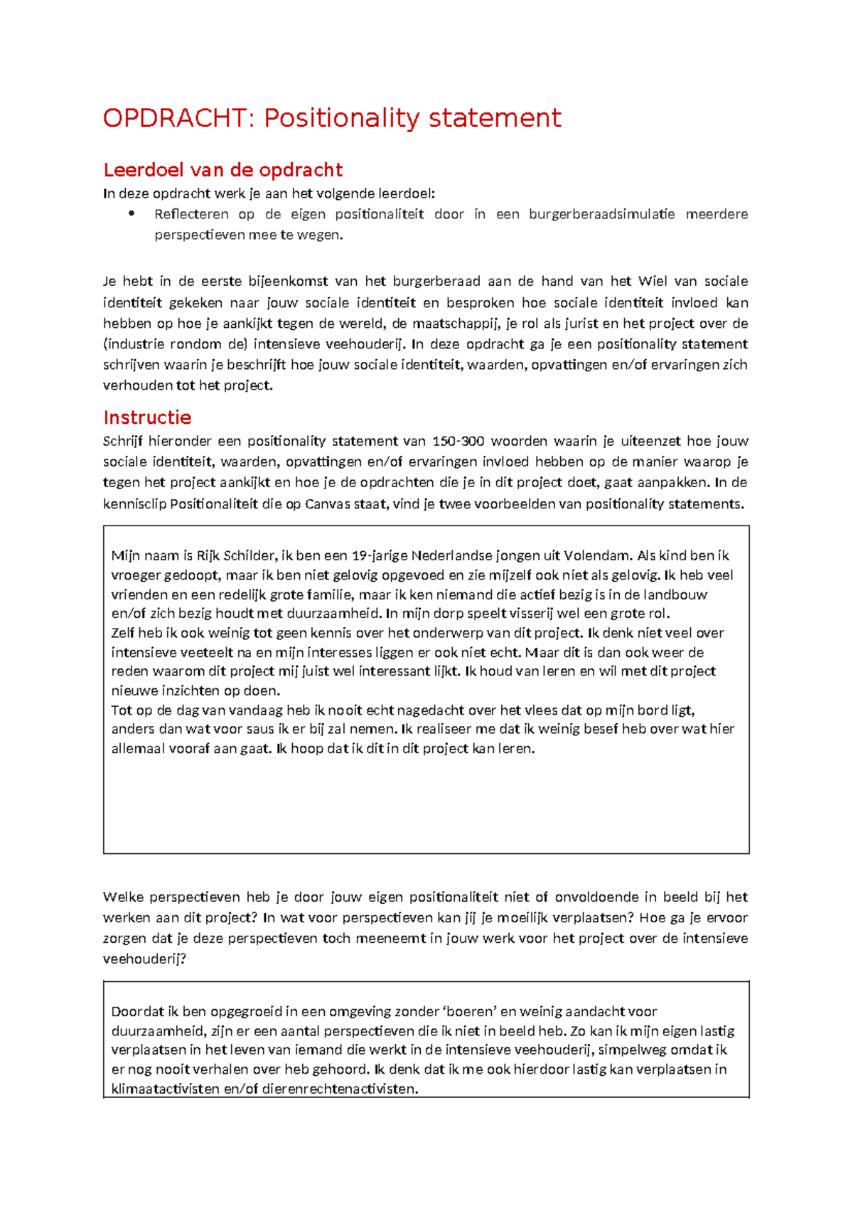 Opdracht: Positionality Statement over Sociale Identiteit en ...