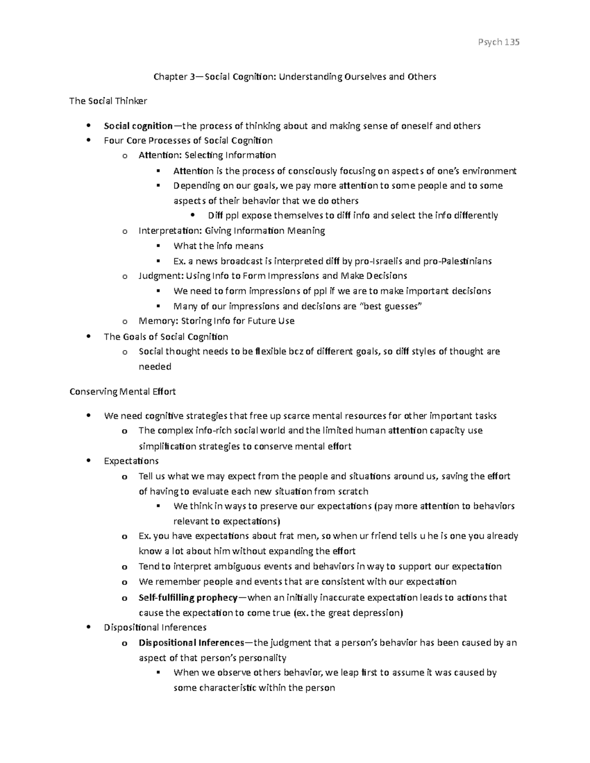 Chapter 3 Notes - Summary of Social Cognition in Psychology - Studocu