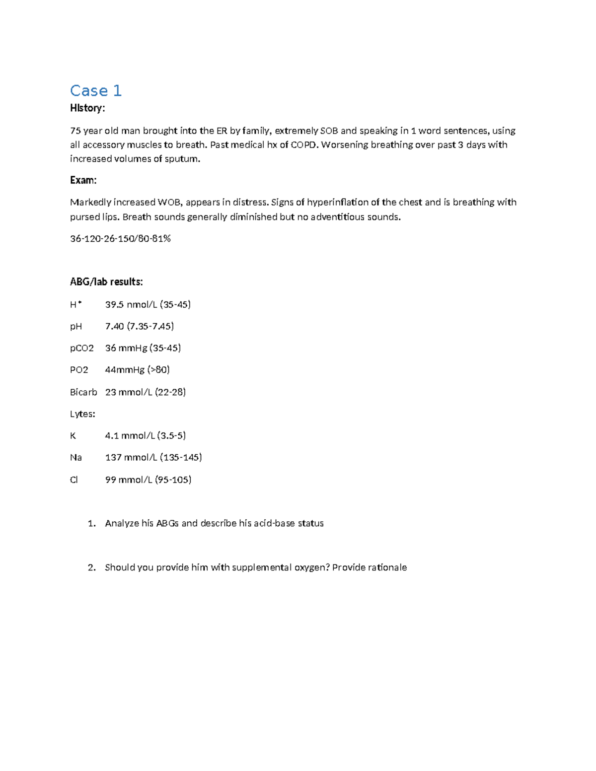 ABG Practice Case Examples for ER Scenarios (Med 101) - Studocu